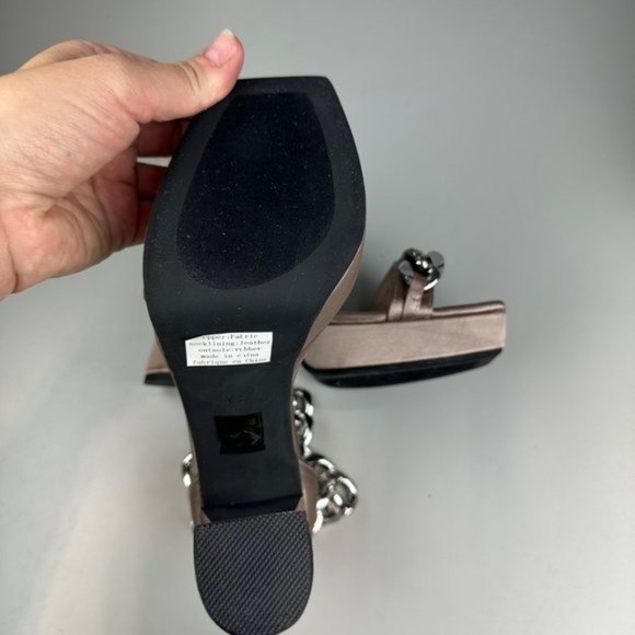 Jeffrey Campbell Silverlake Platform Heel in Taupe Satin Silver - Picture 12 of 13